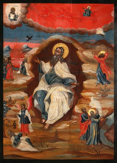 Il profeta Elia nel deserto, fine XVIII sec. da Anonymous Russian icon painter