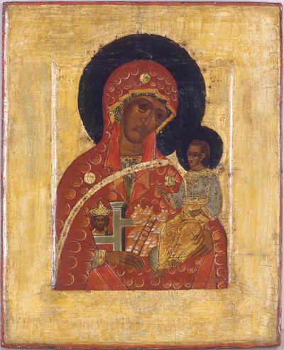 La Vergine La Montagna non tagliata da mani da Anonymous Russian icon painter