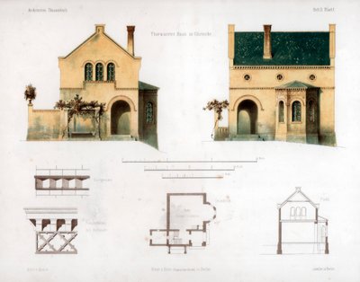 Progetto per una casa a Glienicke, Germania, c1850 da Anst von W Loeillot