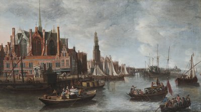 Veduta della Nieuwe Kerk ad Amsterdam da Anthonie Beerstraten
