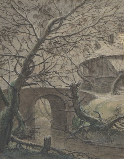 Una casa vicino a un ponte da Anthonie Waterloo