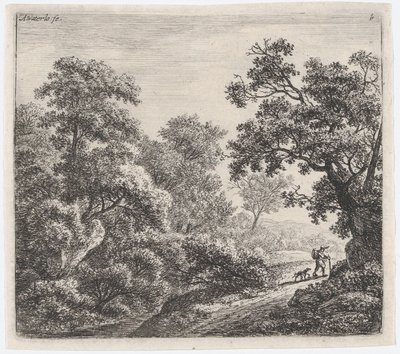 Un viaggiatore e il suo cane da Anthonie Waterloo