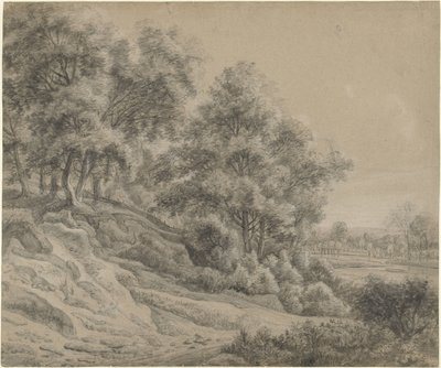 Alberi in un paesaggio collinare da Anthonie Waterloo