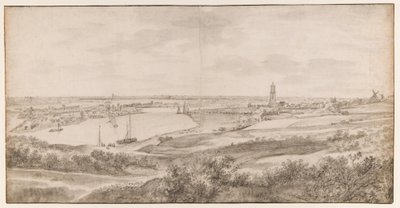 Vista di Rhenen da est da Anthonie Waterloo