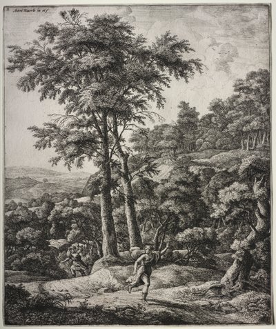 Sei grandi paesaggi verticali con scene dalle Metamorfosi di Ovidio: Apollo e Dafne da Anthonie Waterloo