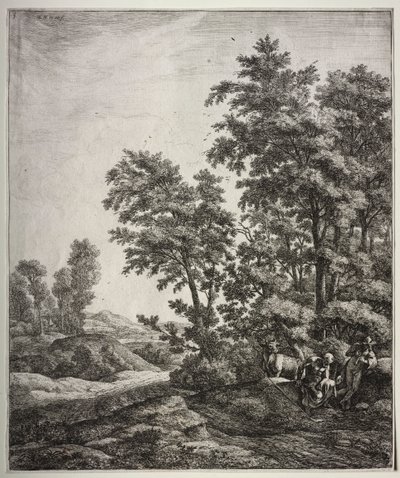 Sei grandi paesaggi verticali con scene dalle Metamorfosi di Ovidio: Mercurio e Argo da Anthonie Waterloo