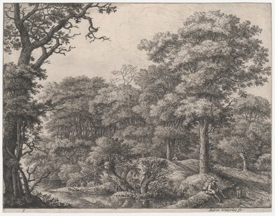 Viaggiatori che riposano nella foresta da Anthonie Waterloo