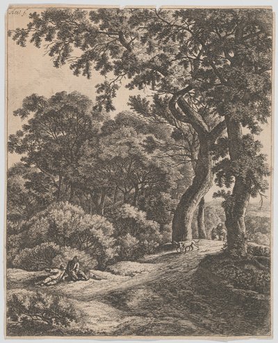 Due viaggiatori che riposano nel bosco, XVII secolo da Anthonie Waterloo