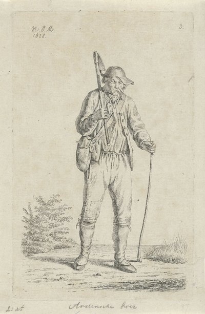 Contadino delle Ardenne con zappa da Anthonie Willem Hendrik Nolthenius de Man