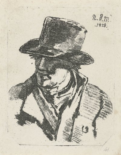 Busto di un uomo con cappello da Anthonie Willem Hendrik Nolthenius de Man