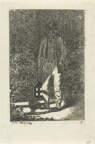 Uomo con una lanterna da Anthonie Willem Hendrik Nolthenius de Man