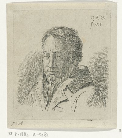Uomo con occhi chiusi da Anthonie Willem Hendrik Nolthenius de Man