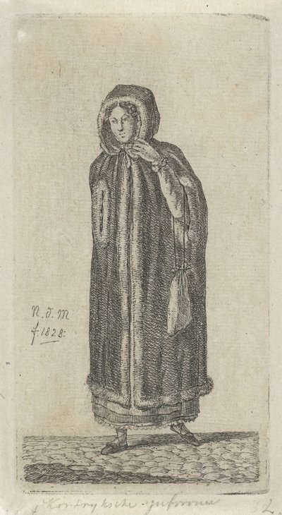 Donna con mantello (serie: 12 statuette di studio) da Anthonie Willem Hendrik Nolthenius de Man