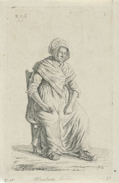 Contadina seduta della Vallonia da Anthonie Willem Hendrik Nolthenius de Man