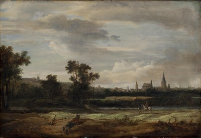 Paesaggio con vista verso una città da Anthonie van Borssom