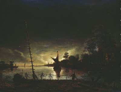 Paesaggio al chiaro di luna da Anthonie van Borssom