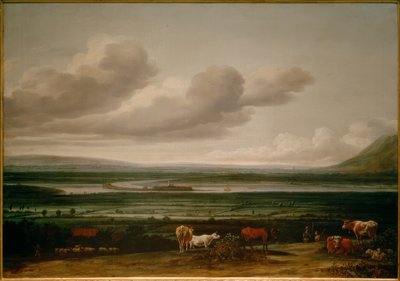 Paesaggio del Basso Reno vicino a Kleve con la fortezza Schenkenschanz, Hoch e Niederelten da Anthonie van Borssom
