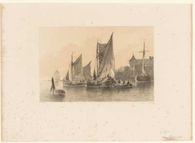 Barche a vela sul fiume da Anthonie van Volkom