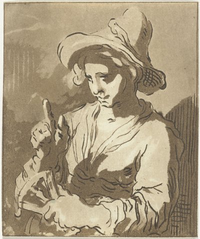 Giovane donna con ventaglio da Anthonie van den Bos