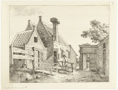 Ragazzo che cammina su un ponte di legno (Fuori dalla Raampoort) da Anthonie van den Bos