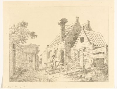 Ragazzo che cammina su un ponte di legno (Buiten de Raampoort) da Anthonie van den Bos