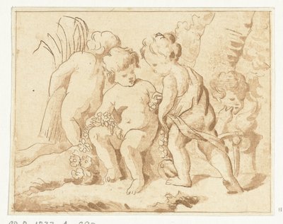 Quattro stagioni rappresentate da quattro bambini da Anthonie van den Bos