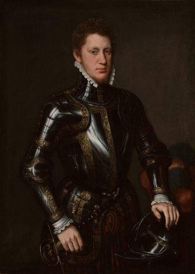 Ritratto di un uomo in armatura da circle of Anthonis van Dashorst