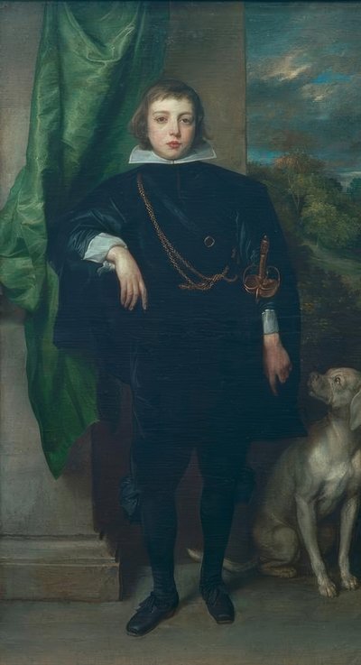 Principe Ruprecht del Palatinato con un cane da Anthony van Dyck