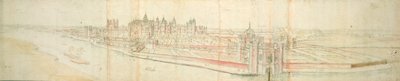 Hampton Court Palace dal fiume, c.1544 da Anthonis van den Wyngaerde