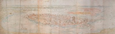 Veduta panoramica di Dordrecht da un punto elevato a ovest, 1545 da Anthonis van den Wyngaerde