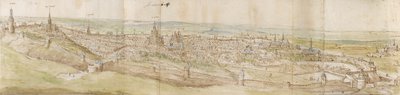 Veduta panoramica di Leuven da nord-ovest da Anthonis van den Wyngaerde