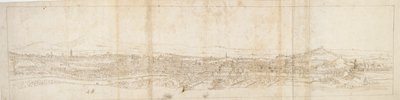 Veduta panoramica di Roma da Monte Mario, Castel S. Angelo in primo piano da Anthonis van den Wyngaerde