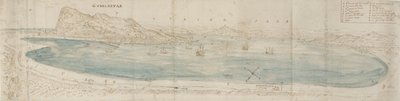 Vista panoramica sulla baia di Gibilterra da Anthonis van den Wyngaerde