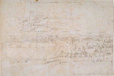 Foglio di studi dei palazzi di Hampton Court, Richmond e campagna circostante da Anthonis van den Wyngaerde