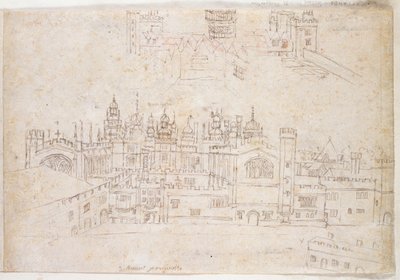 Studi del Palazzo di Oatlands e Hampton Court, c.1544 da Anthonis van den Wyngaerde