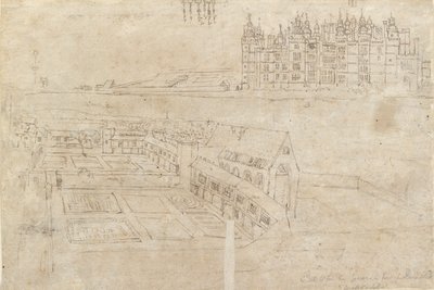 La Facciata del Fiume del Palazzo di Richmond e i Giardini Privati, c1550s da Anthonis van den Wyngaerde