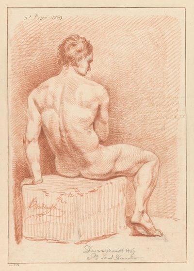 Nudo maschile seduto, visto da dietro (3º premio 1769) da Anthony Andriessen