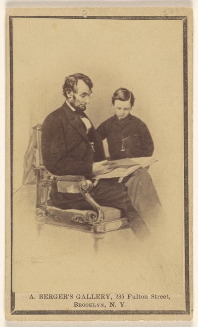 Il presidente Lincoln legge la Bibbia al figlio Tad da Anthony Berger