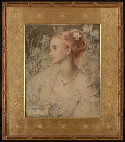 Fiore di Clara (gessetti colorati su carta crema) da Anthony Frederick Augustus Sandys