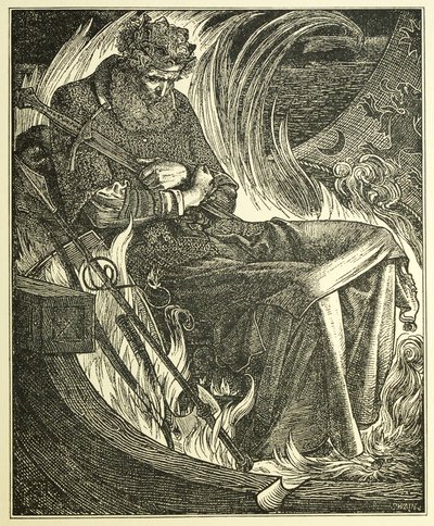 Morte del Re Warwulf, pub. 1915 da Anthony Frederick Augustus Sandys