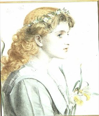 Maggio, 1902 (matita colorata) (uno di 4) da Anthony Frederick Augustus Sandys