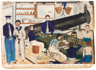 Il pasto del guardiamarina a bordo della nave Honourable Cos Marchioness of Ely, c.1826-32 da Anthony P. Allen