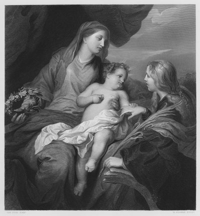Il matrimonio di Santa Caterina, dal quadro nella Collezione Reale da Anthony van (after) Dyck