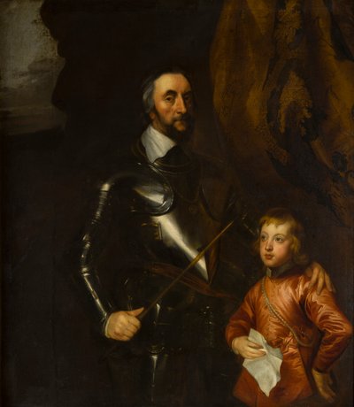 Ritratto di Thomas, Conte di Arundel con uno dei suoi nipoti da Anthony van (studio of) Dyck