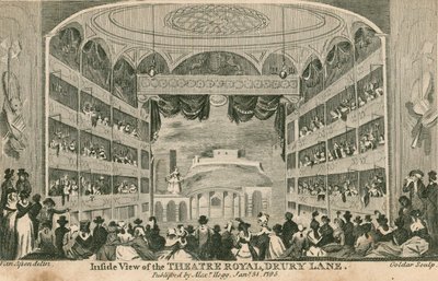 Vista interna del Teatro Reale, Drury Lane, Londra da Anthony van Assen