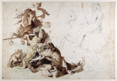Caccia al Lupo e alla Volpe (La Caccia Europea) da Anthony van Dyck