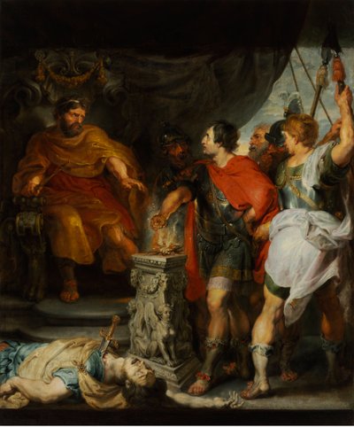Gaio Muzio Scevola, giovane patrizio romano catturato dalla guardia reale di Porsenna da Anthony van Dyck