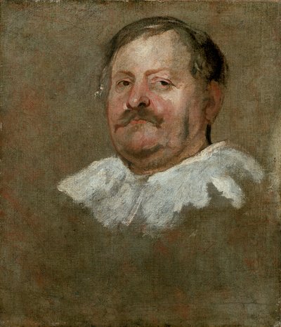 Testa di un uomo barbuto con un collare cadente, 1628 da Anthony van Dyck
