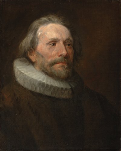 Studio della testa di un uomo con un colletto da Anthony van Dyck
