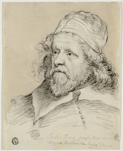 Inigo Jones (recto); Schizzo di testa femminile (verso) da Anthony van Dyck